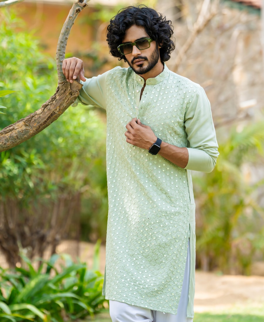 সিল্ক পাঞ্জাবি, handcrafted by নকশিকাজ — Nokshikaj