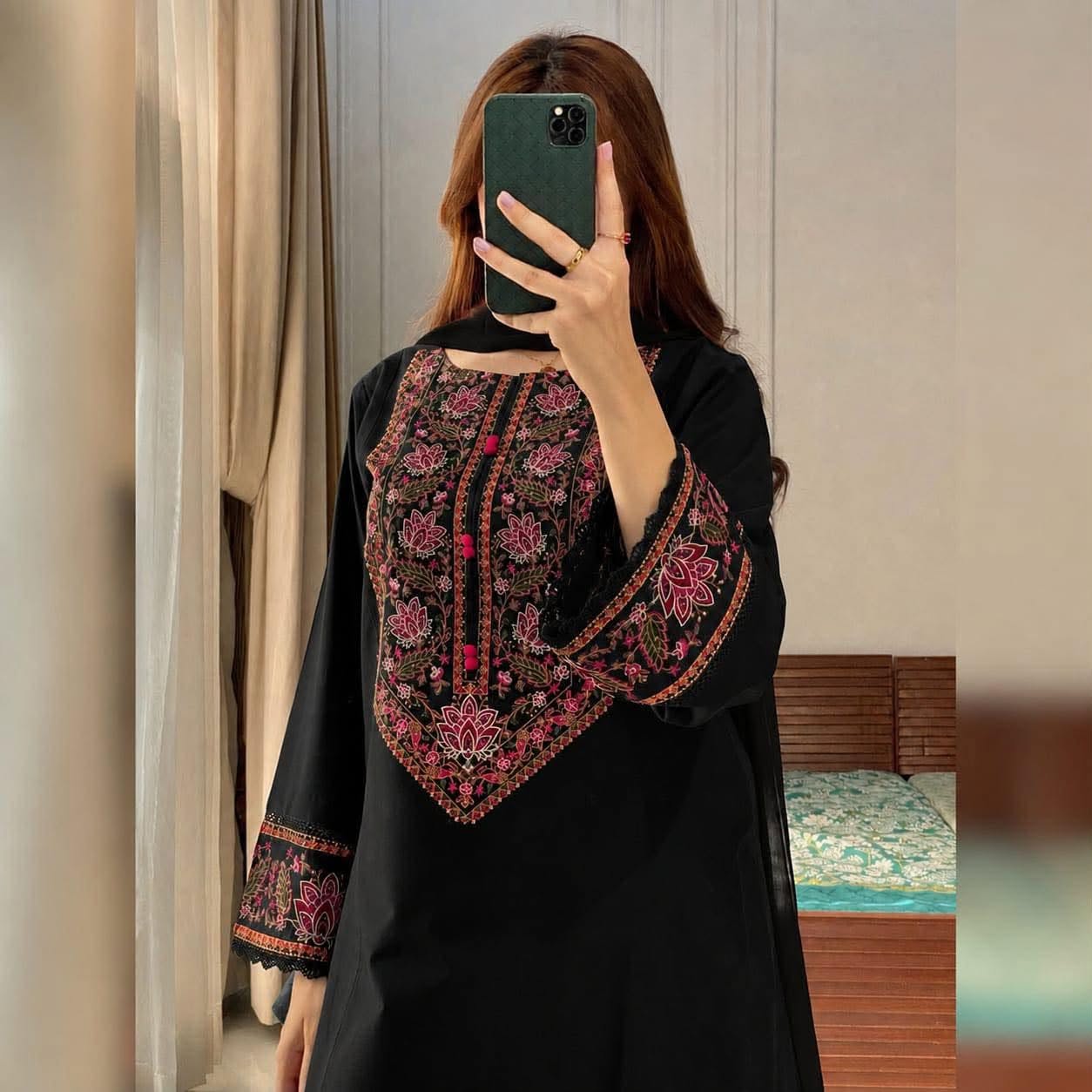 ✨ Best Dress Collection | Soft Cotton Embroidery ✨, handcrafted by অলকাবন - Alkaban — Nokshikaj; gallery view 4