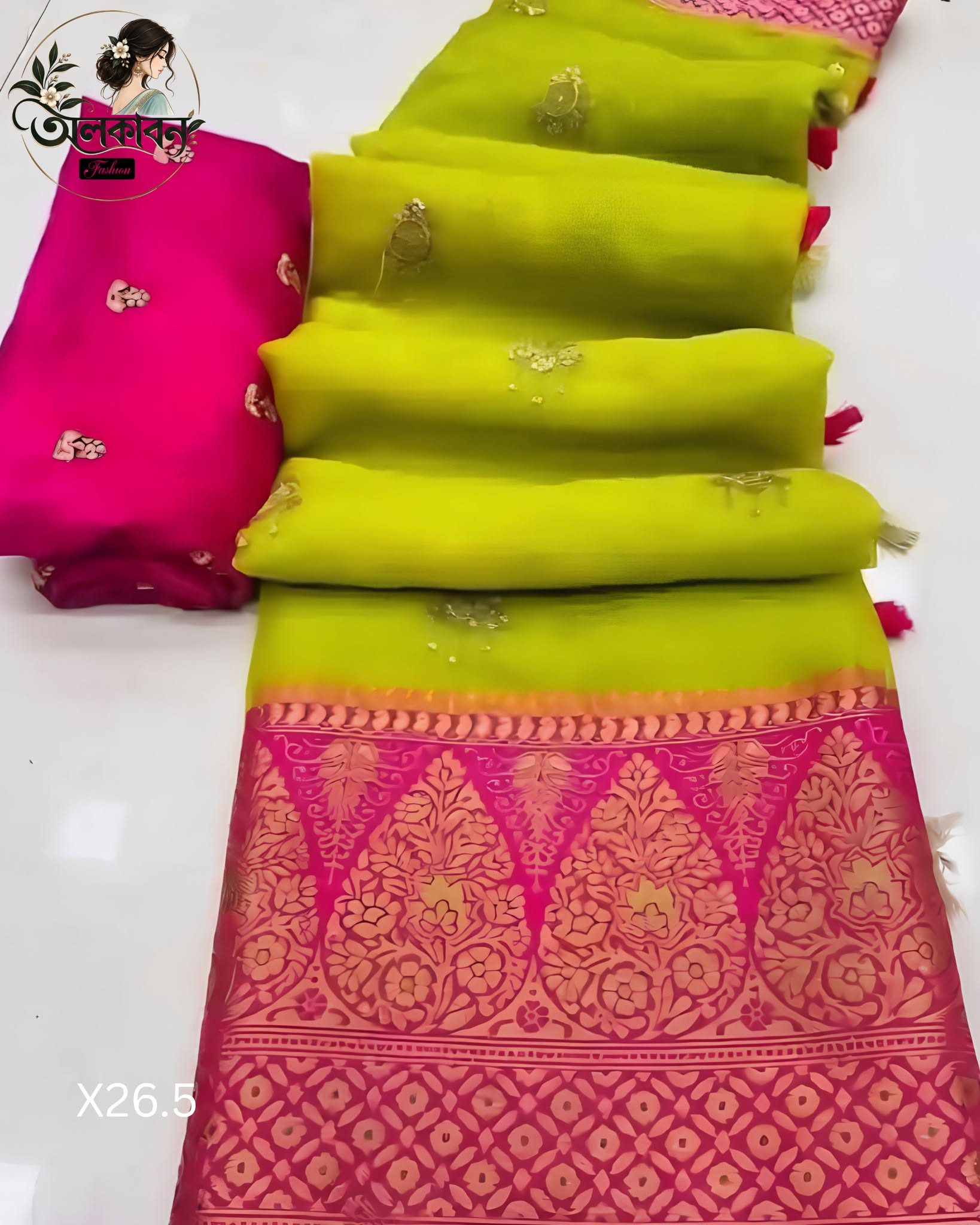 🌸✨ NEW ARRIVAL | RANI JHUMKA SAREE ✨🌸, handcrafted by অলকাবন - Alkaban — Nokshikaj; gallery view 2