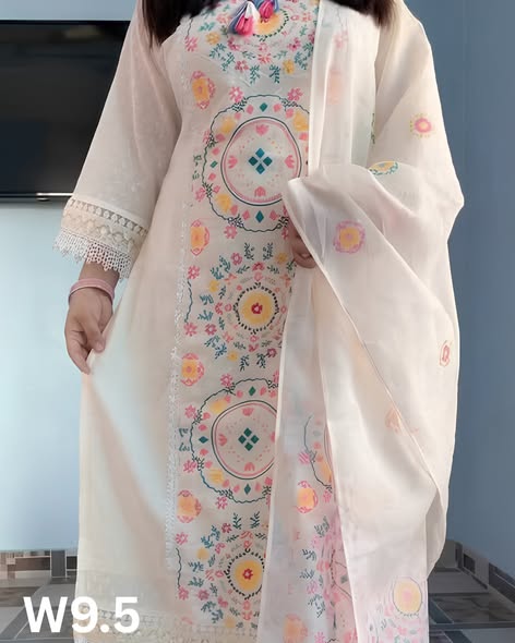 ✨ জামা: কটন এমব্রয়ডারি ও সিকুয়েন্স ওয়ার্ক, handcrafted by অলকাবন - Alkaban — Nokshikaj; gallery view 2