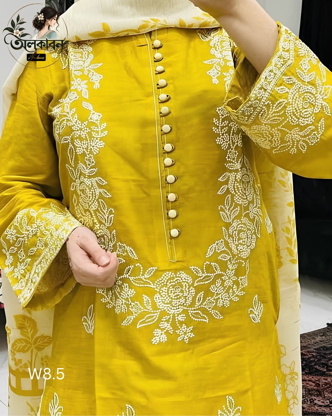 🌸✨ রেওন কটন থ্রি-পিস কালেকশন ✨🌸, handcrafted by অলকাবন - Alkaban — Nokshikaj; gallery view 2
