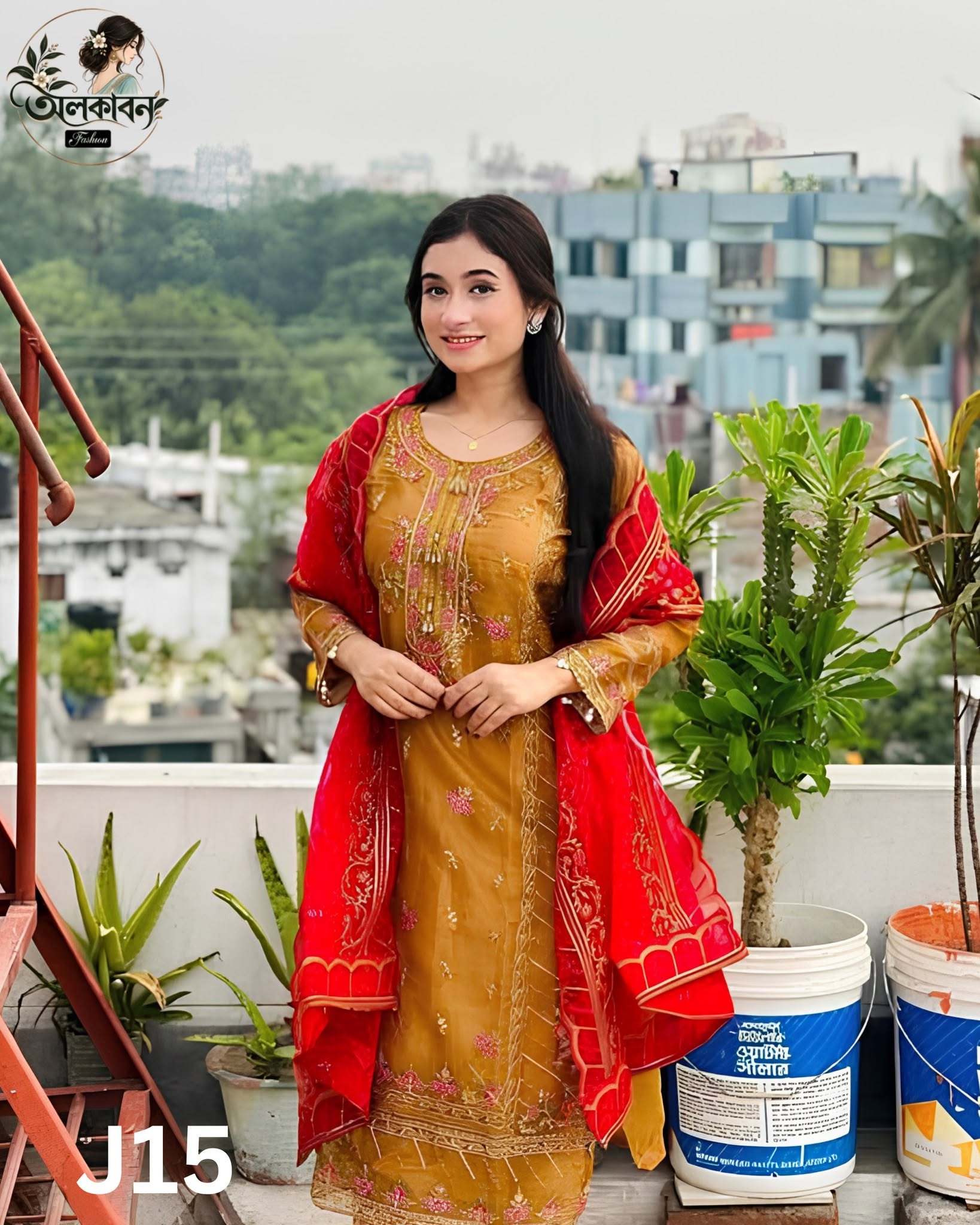 💖✨ Exclusive Organza Party Dress Collection ✨💖, handcrafted by অলকাবন - Alkaban — Nokshikaj; gallery view 3