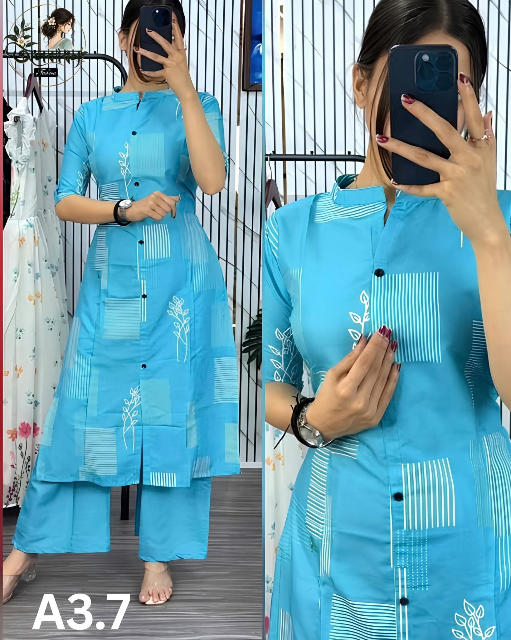 🌸✨ লেটেস্ট কুর্তি সেট কালেকশন | Premium Cotton 2-Piece ✨🌸, handcrafted by অলকাবন - Alkaban — Nokshikaj; gallery view 2