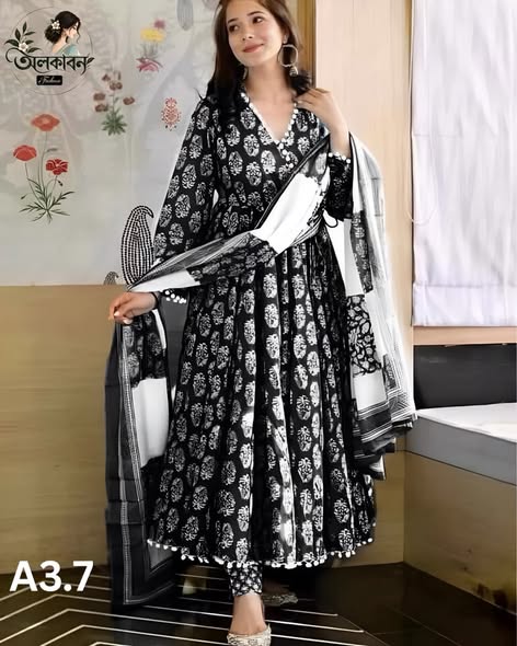 🌸 আনারকলি থ্রি-পিস কালেকশন 🌸, handcrafted by অলকাবন - Alkaban — Nokshikaj; gallery view 2