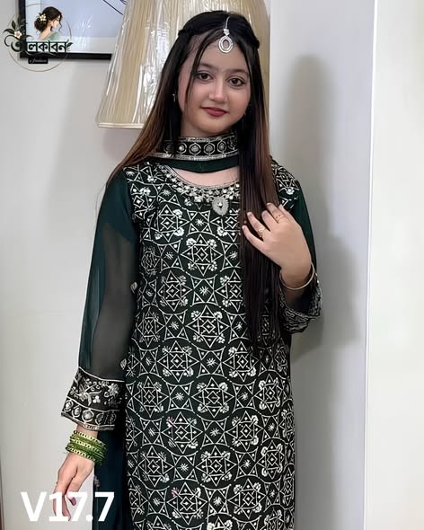 ✨ পাকিস্তানি ইন্সপায়ারড গারারা সেট ✨, handcrafted by অলকাবন - Alkaban — Nokshikaj; gallery view 2