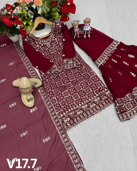 ✨ পাকিস্তানি ইন্সপায়ারড গারারা সেট ✨, handcrafted by অলকাবন - Alkaban — Nokshikaj; gallery view 4