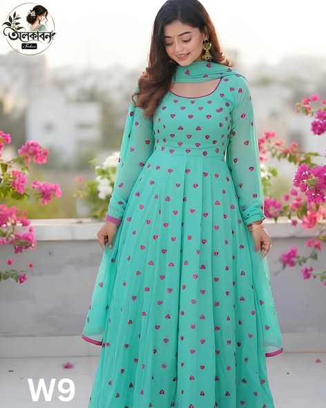 🔥 নায়রা কাট জর্জেট থ্রি-পিস 🔥, handcrafted by অলকাবন - Alkaban — Nokshikaj; gallery view 3