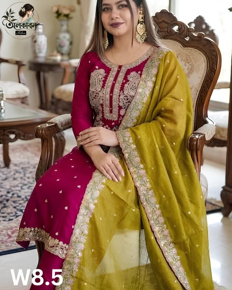 🌸✨এক্সক্লুসিভ কটন এমব্রয়ডারি ড্রেস✨🌸, handcrafted by অলকাবন - Alkaban — Nokshikaj; gallery view 2