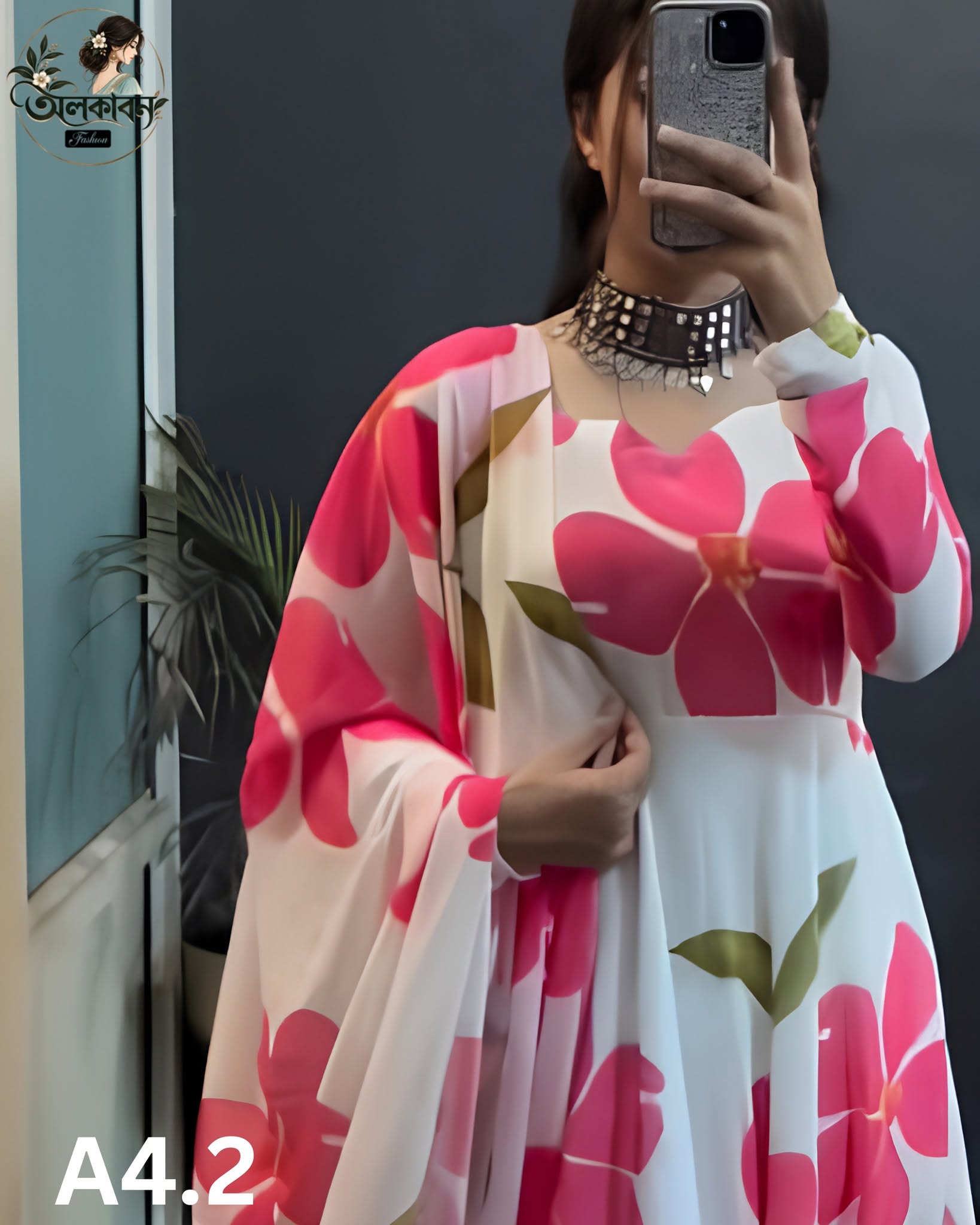 🌸✨ বাটারফ্লাই রেডিমেড গাউন থ্রি-পিস ✨, handcrafted by অলকাবন - Alkaban — Nokshikaj; gallery view 3