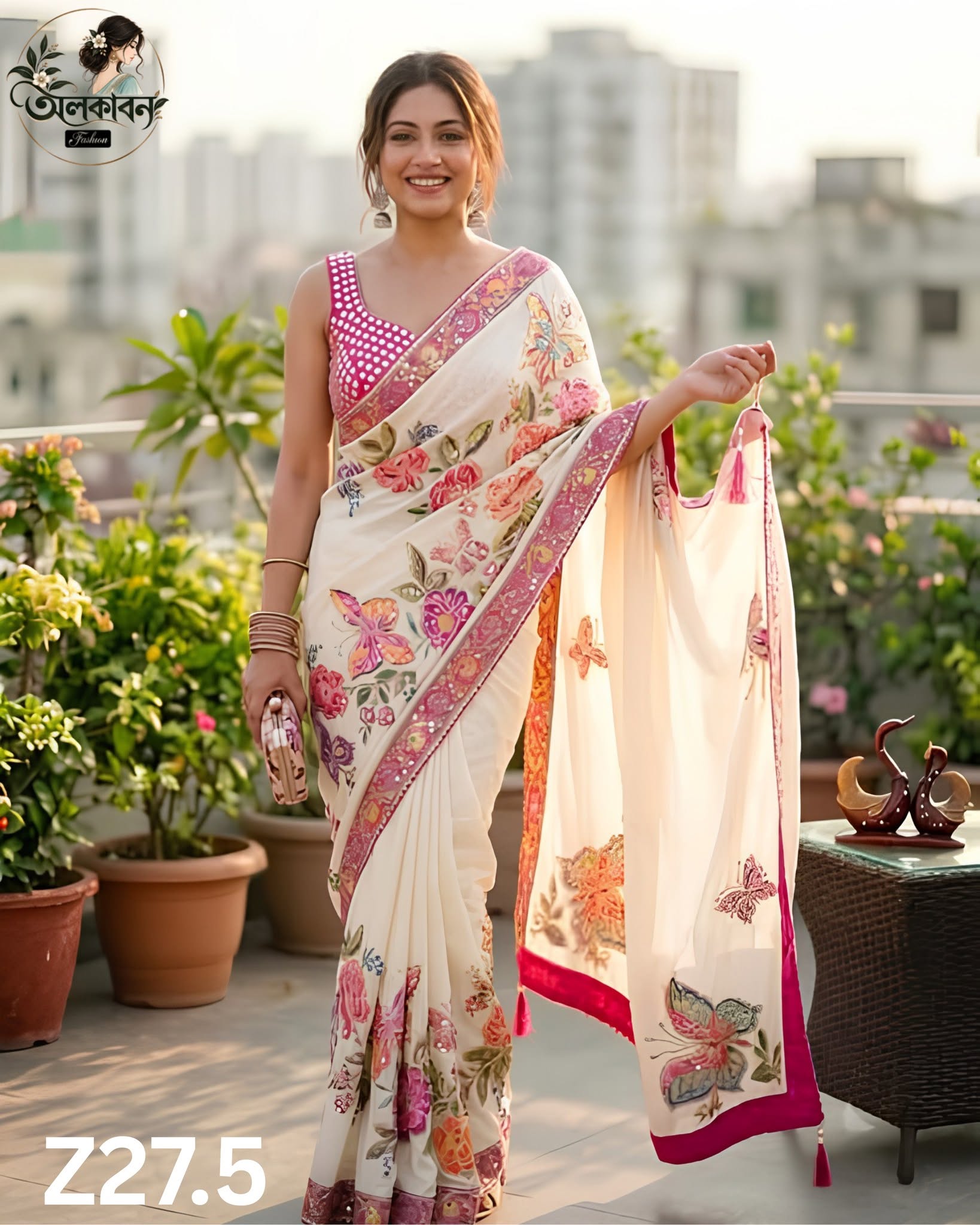 ✨🌸 প্রিমিয়াম ডিজাইনার মিরর ওয়ার্ক শাড়ি কালেকশন 🌸✨, handcrafted by অলকাবন - Alkaban — Nokshikaj; gallery view 3