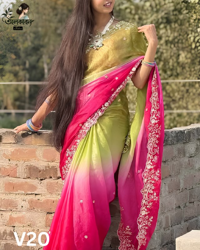 ❤️✨ Premium Indian Jemichu Saree Collection ✨, handcrafted by অলকাবন - Alkaban — Nokshikaj; gallery view 2