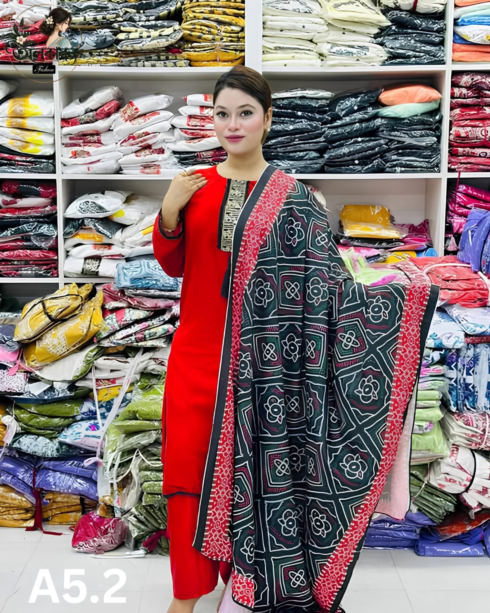 🌸✨ অনলাইনে ভাইরাল থ্রি-পিস কালেকশন ✨🌸, handcrafted by অলকাবন - Alkaban — Nokshikaj; gallery view 2