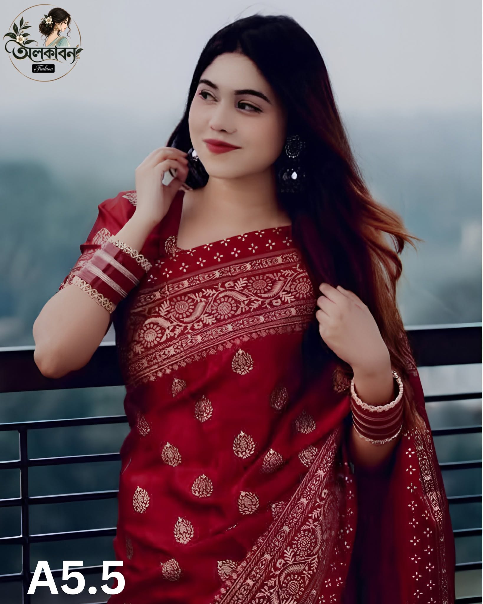 প্রিমিয়াম কোয়ালিটির জাপানি সিল্ক, handcrafted by অলকাবন - Alkaban — Nokshikaj; gallery view 4