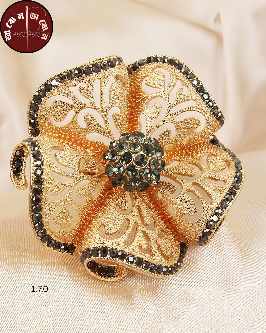 ক্সক্লুসিভ ডায়মন্ড কাট বাকল ফিঙ্গার রিং, handcrafted by Aboltabol - আবোলতাবোল — Nokshikaj; gallery view 4