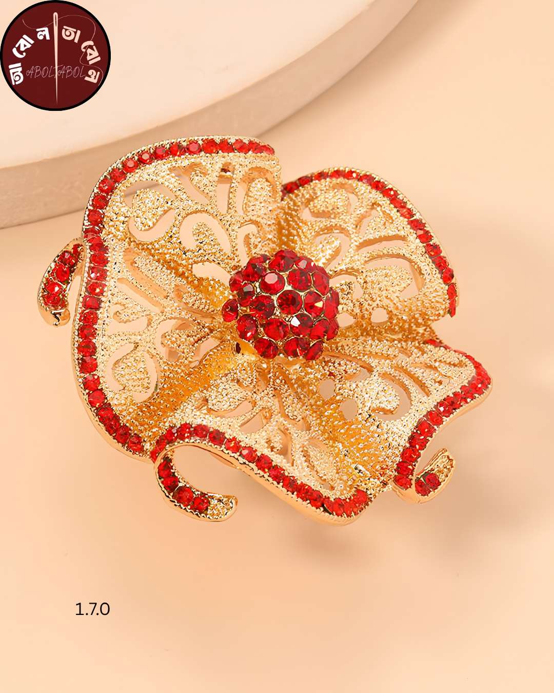 ক্সক্লুসিভ ডায়মন্ড কাট বাকল ফিঙ্গার রিং, handcrafted by Aboltabol - আবোলতাবোল — Nokshikaj; gallery view 5