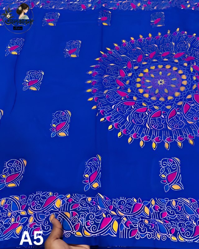 🌸 আলপনা শাড়ি কালেকশন 🌸, handcrafted by অলকাবন - Alkaban — Nokshikaj; gallery view 5
