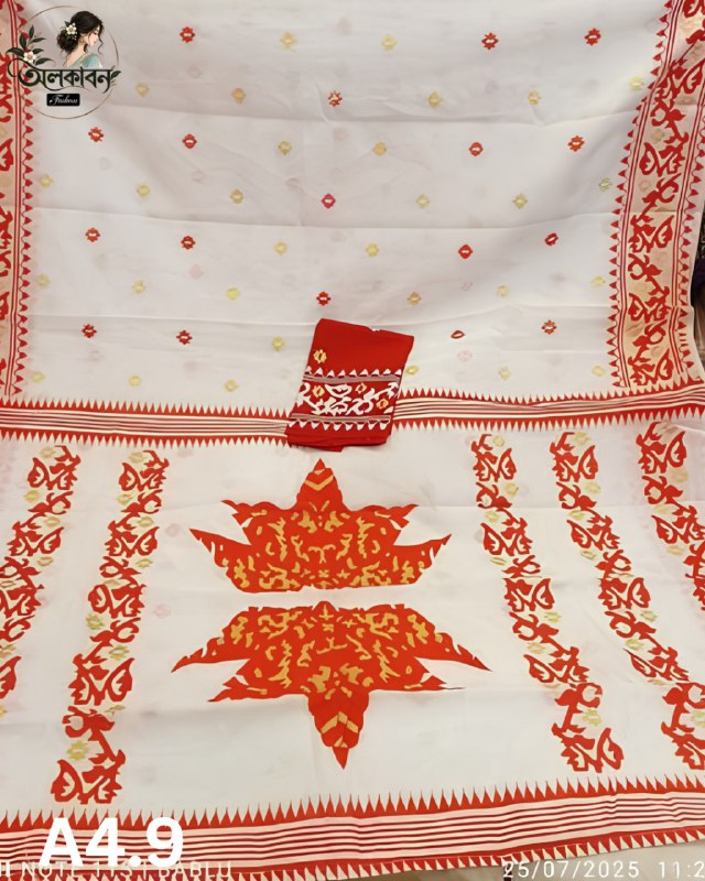 🌺✨ পূজা স্পেশাল শাড়ি কালেকশন ✨🌺, handcrafted by অলকাবন - Alkaban — Nokshikaj; gallery view 5
