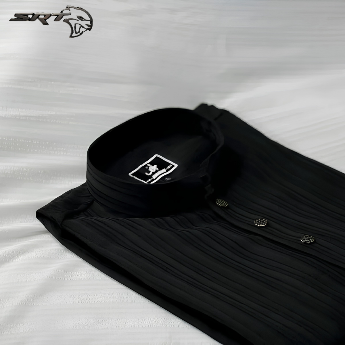 Classic popcorn formal panjabi 🖤, handcrafted by SRT-Clothing — Nokshikaj; gallery view 4