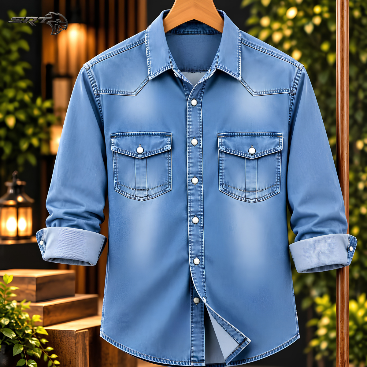 Jeans Shirt, handcrafted by SRT-Clothing — Nokshikaj; gallery view 3