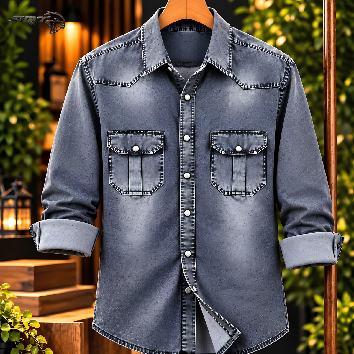 Jeans Shirt, handcrafted by SRT-Clothing — Nokshikaj; gallery view 4