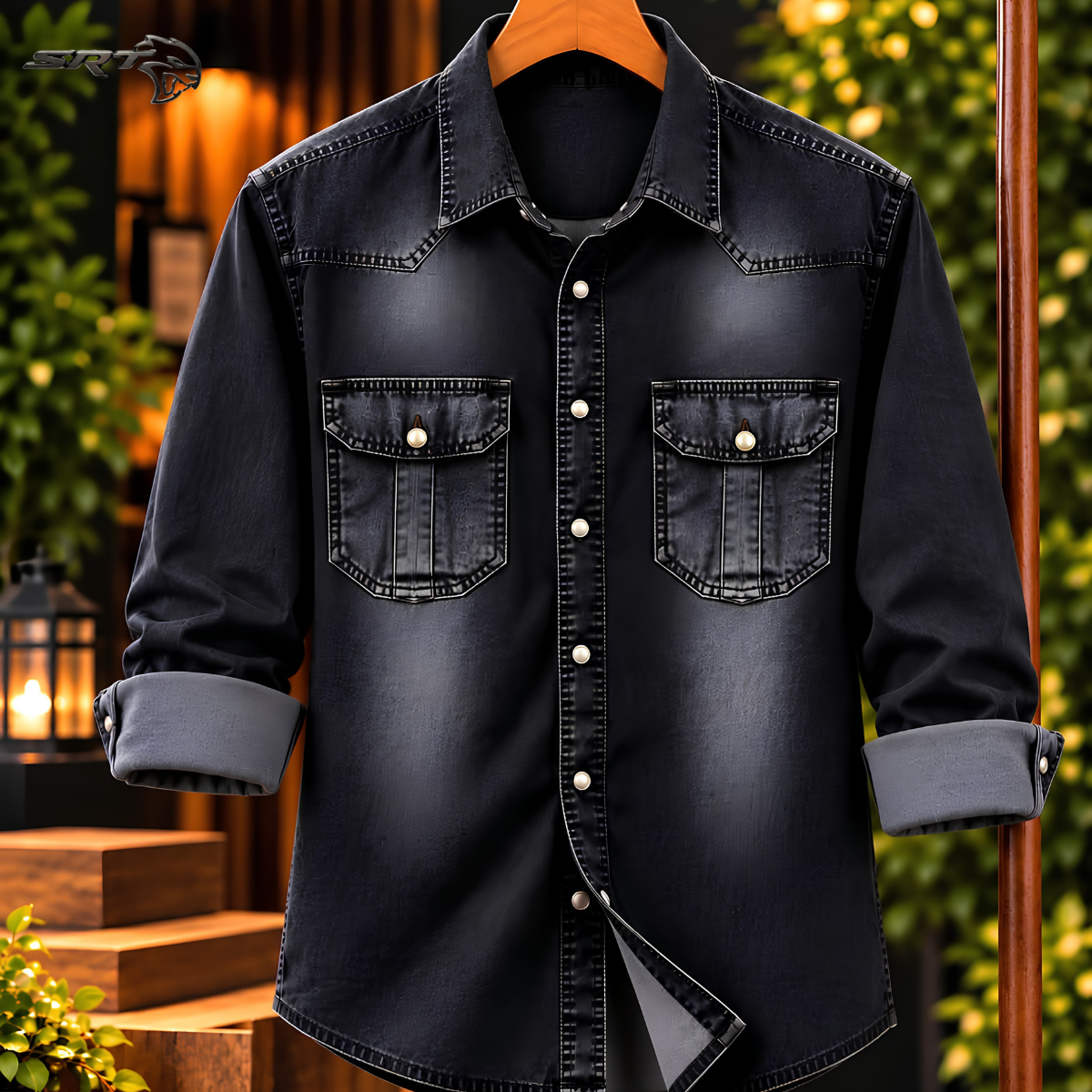 Jeans Shirt, handcrafted by SRT-Clothing — Nokshikaj; gallery view 2