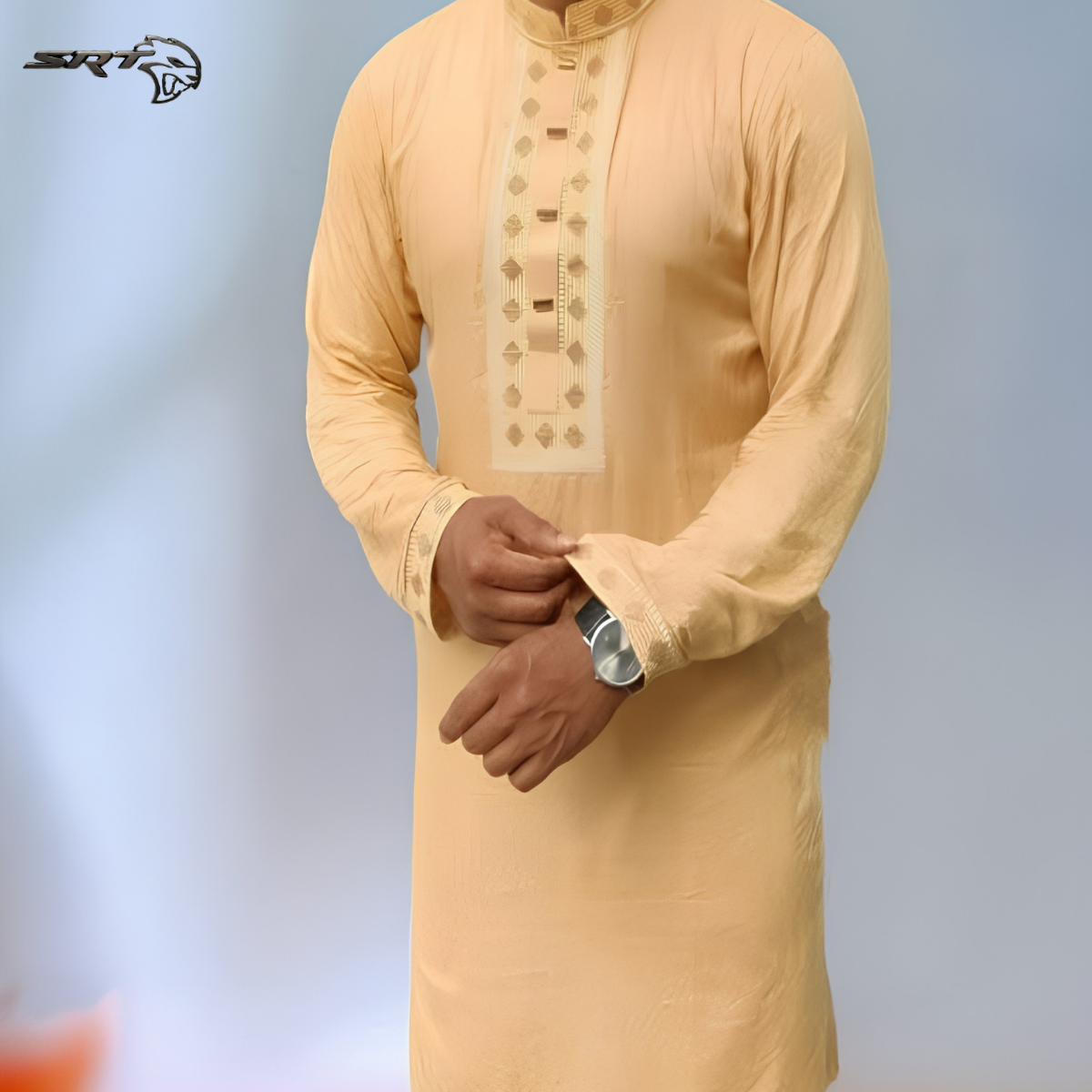 Sequence Embroidery Panjabi, handcrafted by SRT-Clothing — Nokshikaj; gallery view 3