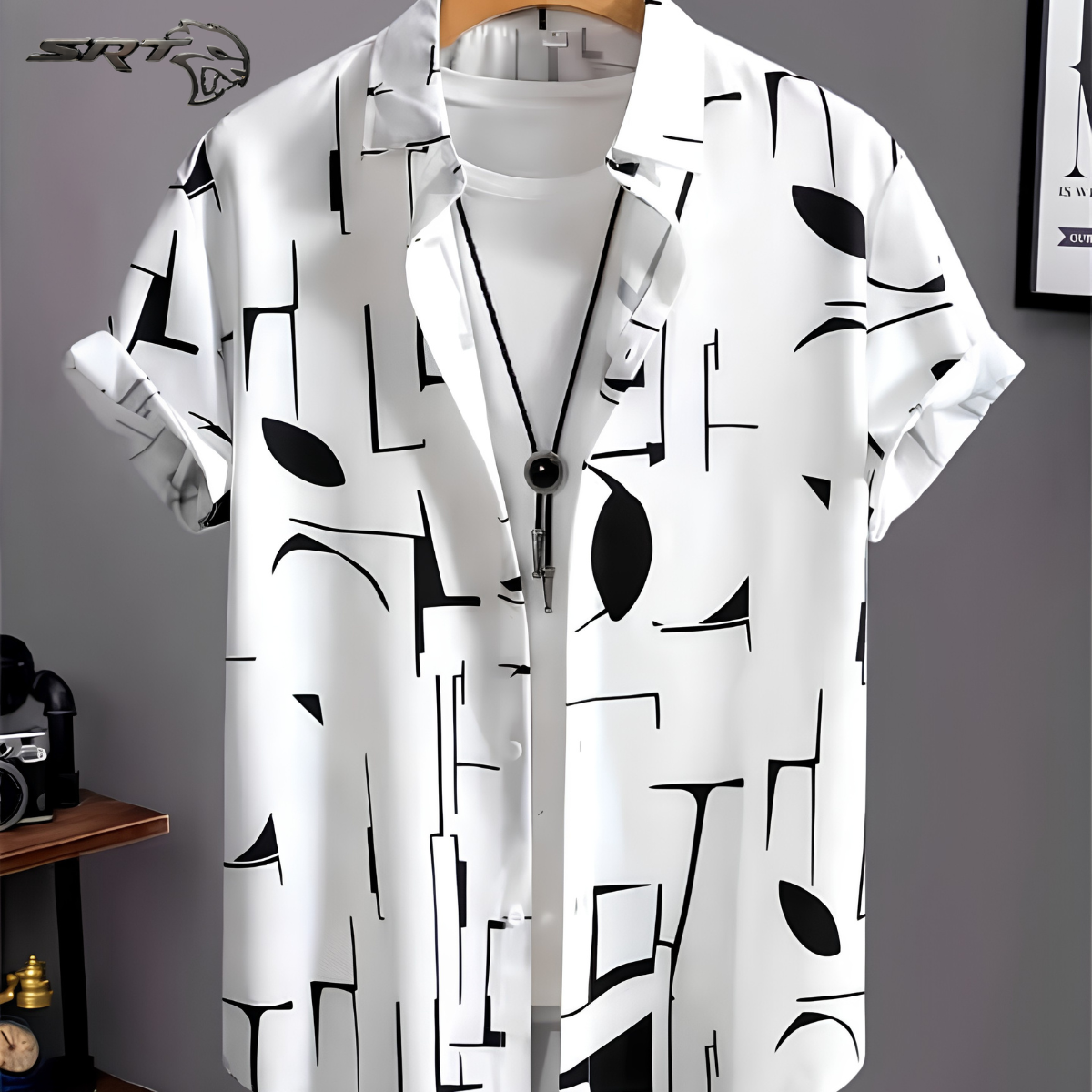 Premium China Micro Fabric Casual Half Sleeve Shirt For Men, handcrafted by SRT-Clothing — Nokshikaj; gallery view 4