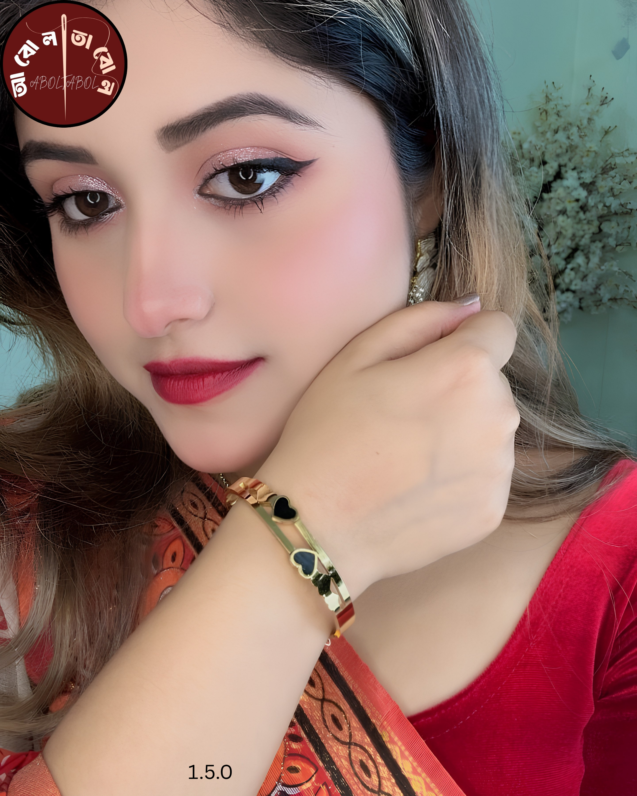 'টাইটেনিয়াম স্টিল রোমান মাইক্রো জিরকোনিয়াম ব্রেসলেট, handcrafted by Aboltabol - আবোলতাবোল — Nokshikaj; gallery view 3