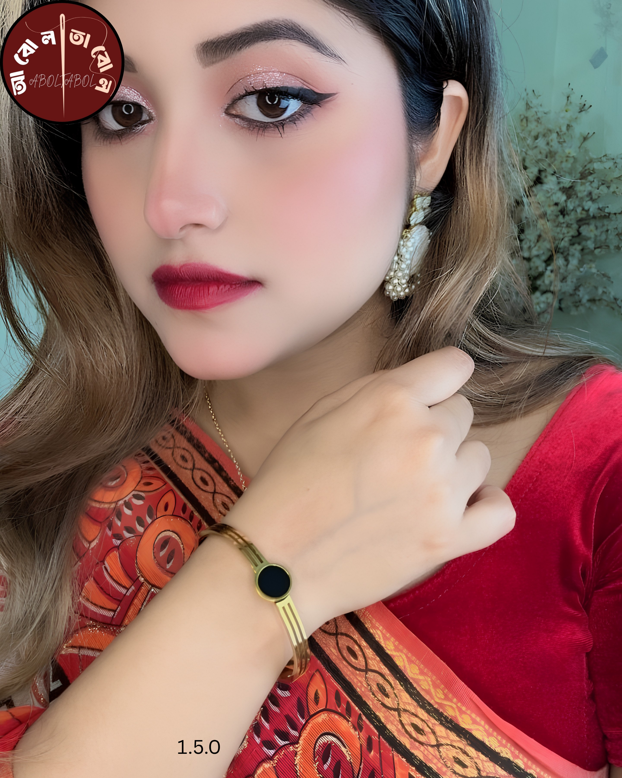 'টাইটেনিয়াম স্টিল রোমান মাইক্রো জিরকোনিয়াম ব্রেসলেট, handcrafted by Aboltabol - আবোলতাবোল — Nokshikaj; gallery view 4