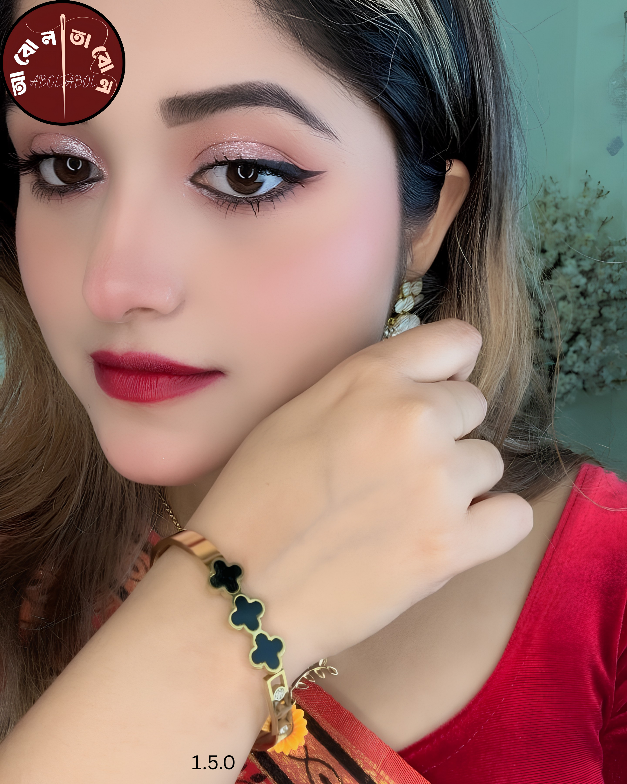 'টাইটেনিয়াম স্টিল রোমান মাইক্রো জিরকোনিয়াম ব্রেসলেট, handcrafted by Aboltabol - আবোলতাবোল — Nokshikaj; gallery view 5
