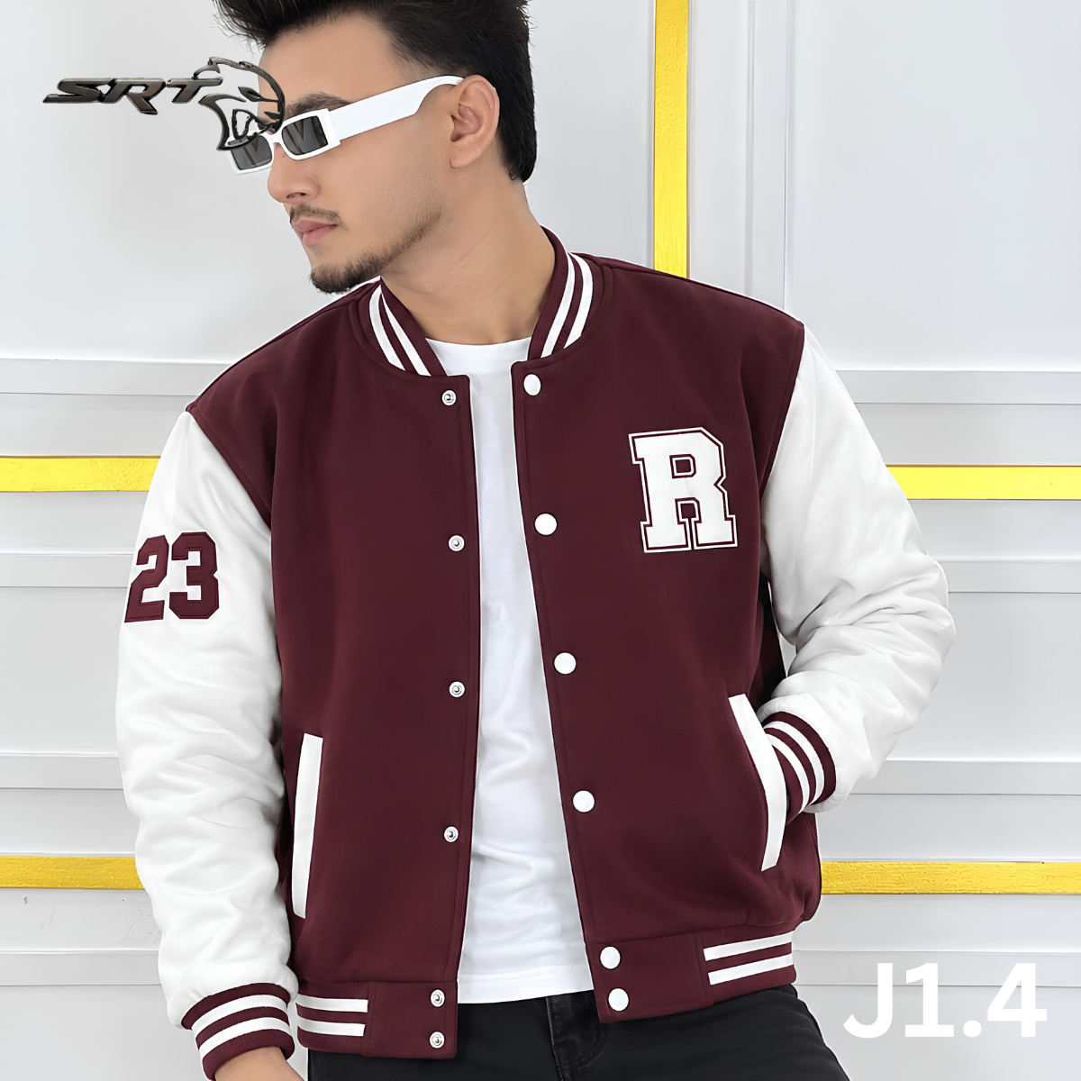 Stylish Cotton Varsity Jacket, handcrafted by SRT-Clothing — Nokshikaj