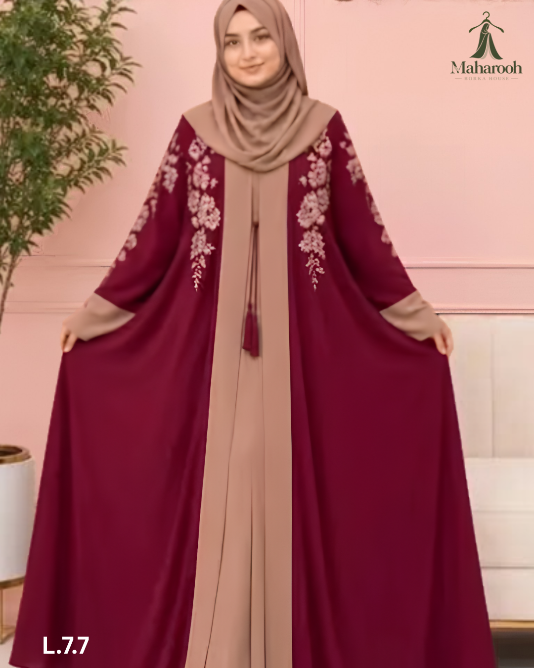 🌸✨ বেবি অ্যামব্রয়ডারি বোরখা (কটি অ্যাডজাস্ট) ✨🌸, handcrafted by Maharooh Borka House — Nokshikaj; gallery view 3